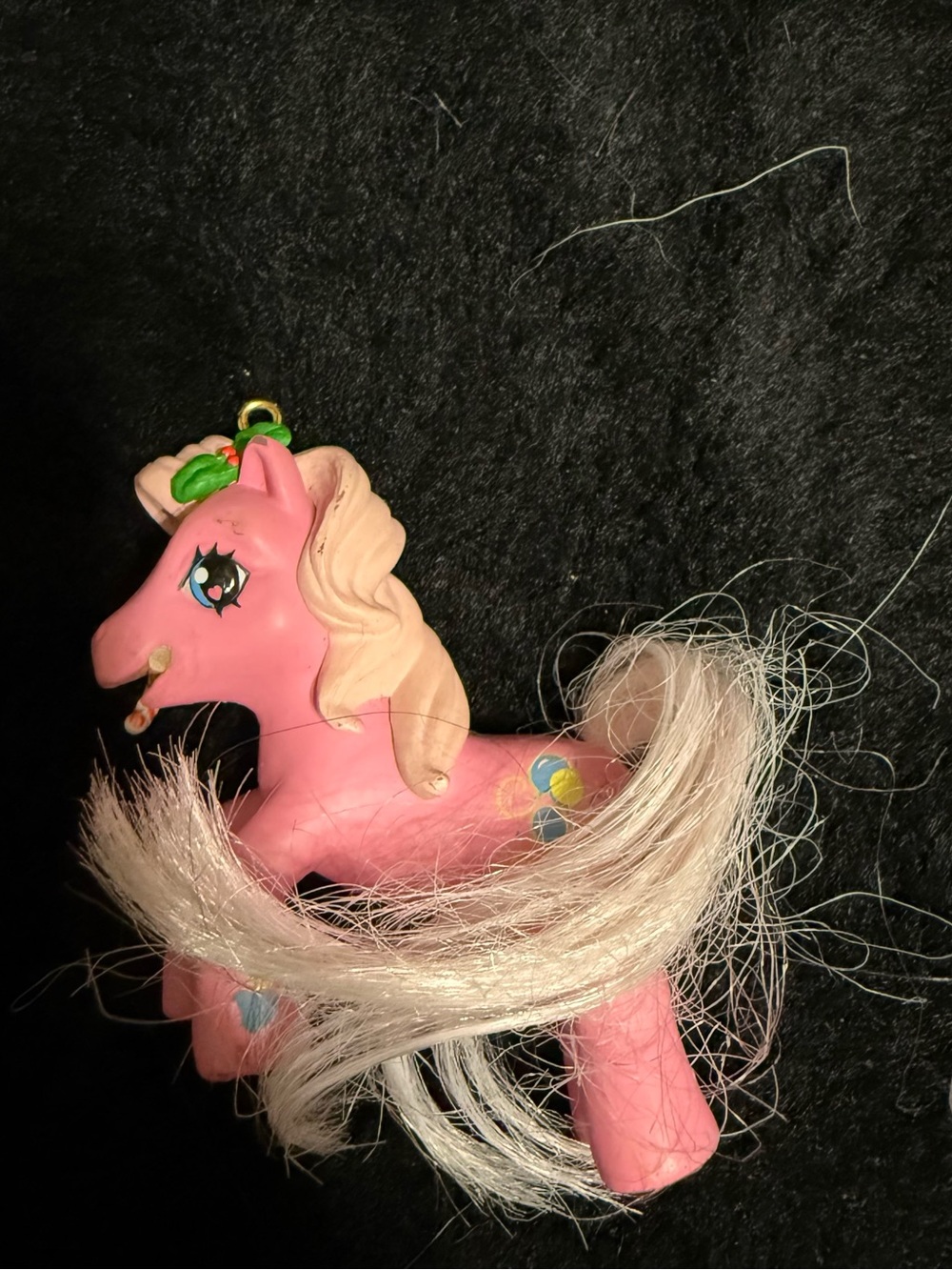 2004 Hasbro My Little Pony Pink Christmas Pony Ornament Candy Cane Figure